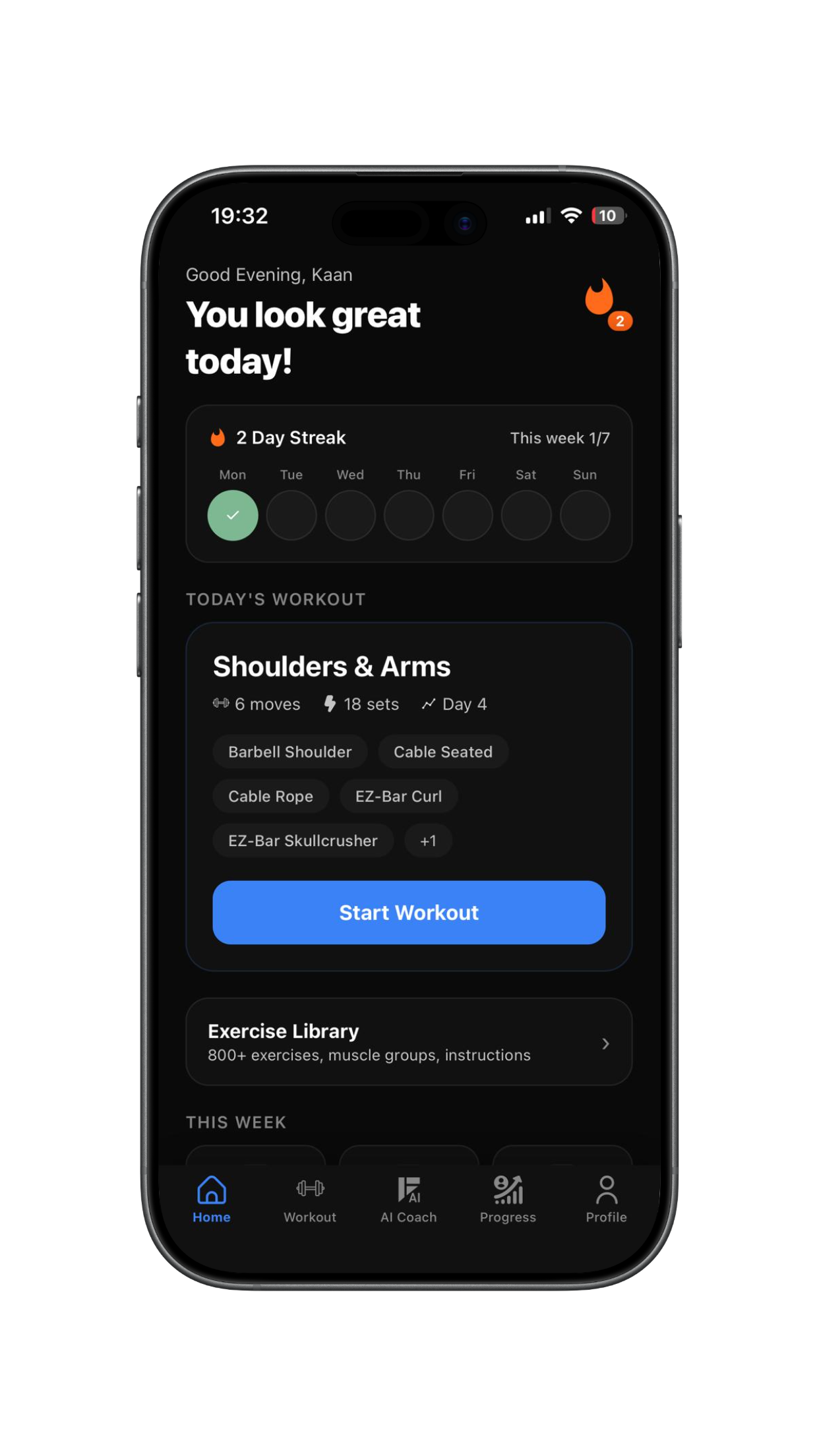 Fcoach home screen
